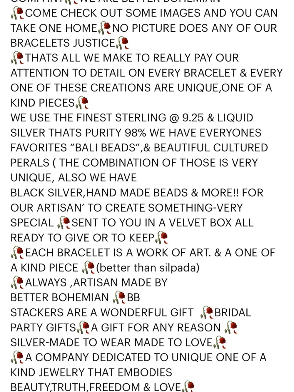🥀 BETTER BOHEMIAN STERLING SILVER BRACELETS🥀